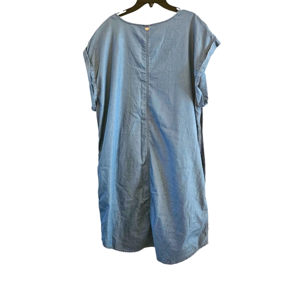 Melissa McCarthy Seven7 Colorblock Chambray Dress - XL - Picture 7 of 10